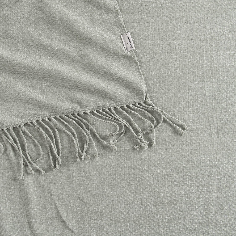 Manta Chenilla Lisa Verde