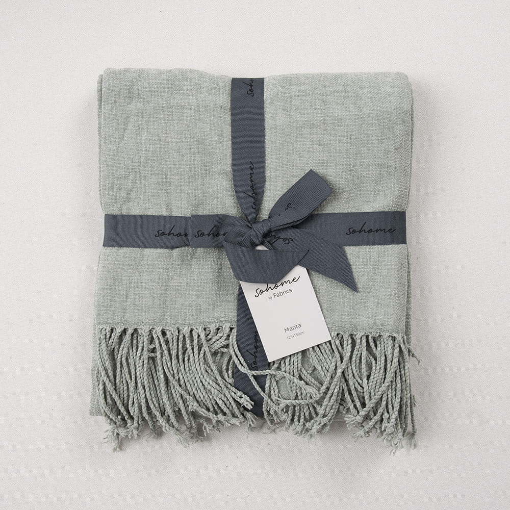 Manta Chenilla Lisa Verde