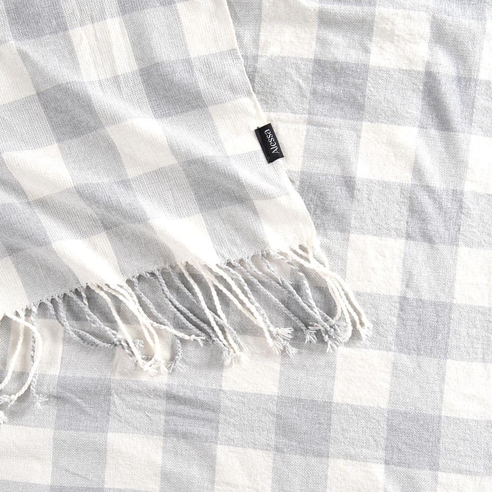 Manta Chenilla Vichy Gris