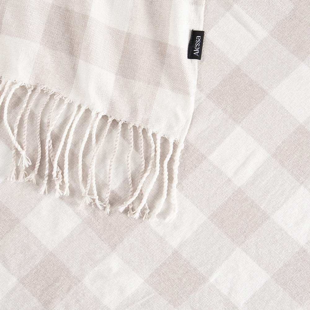 Manta Chenilla Vichy Beige