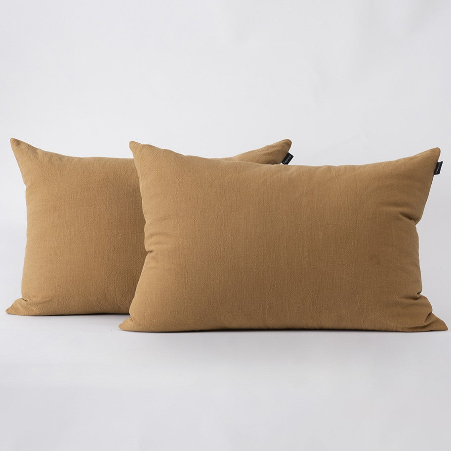 Set 2 Fundas Almohadas 50x70cm Ocre
