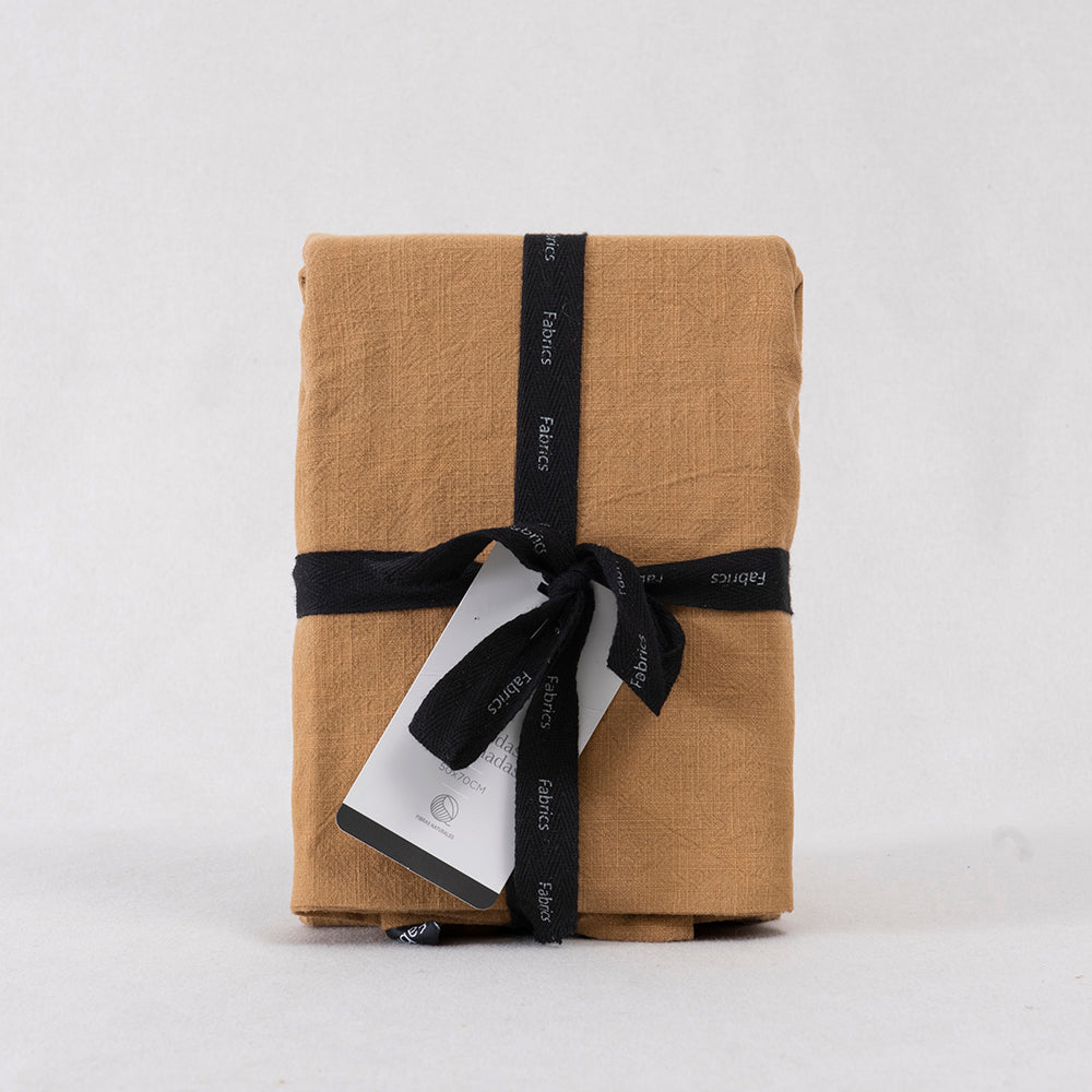 Set 2 Fundas Almohadas Lino 50x70cm Ocre