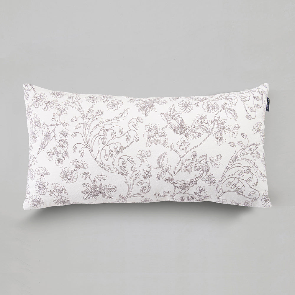 Cojín Estampado Aves 30x60cm Crudo