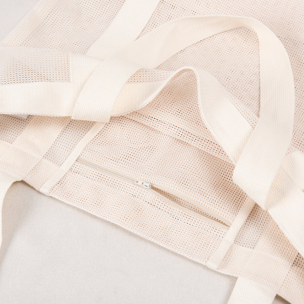 Bolso Malla Playa 40x40cm Beige