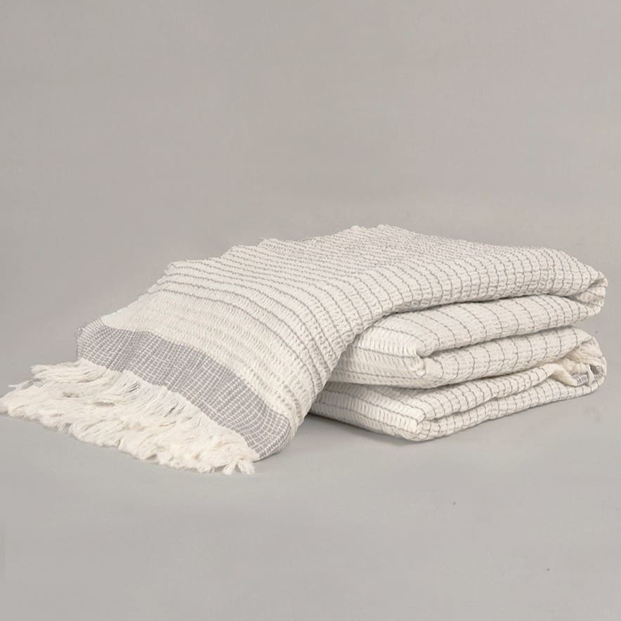 Manta Stripes Blanco y Negro