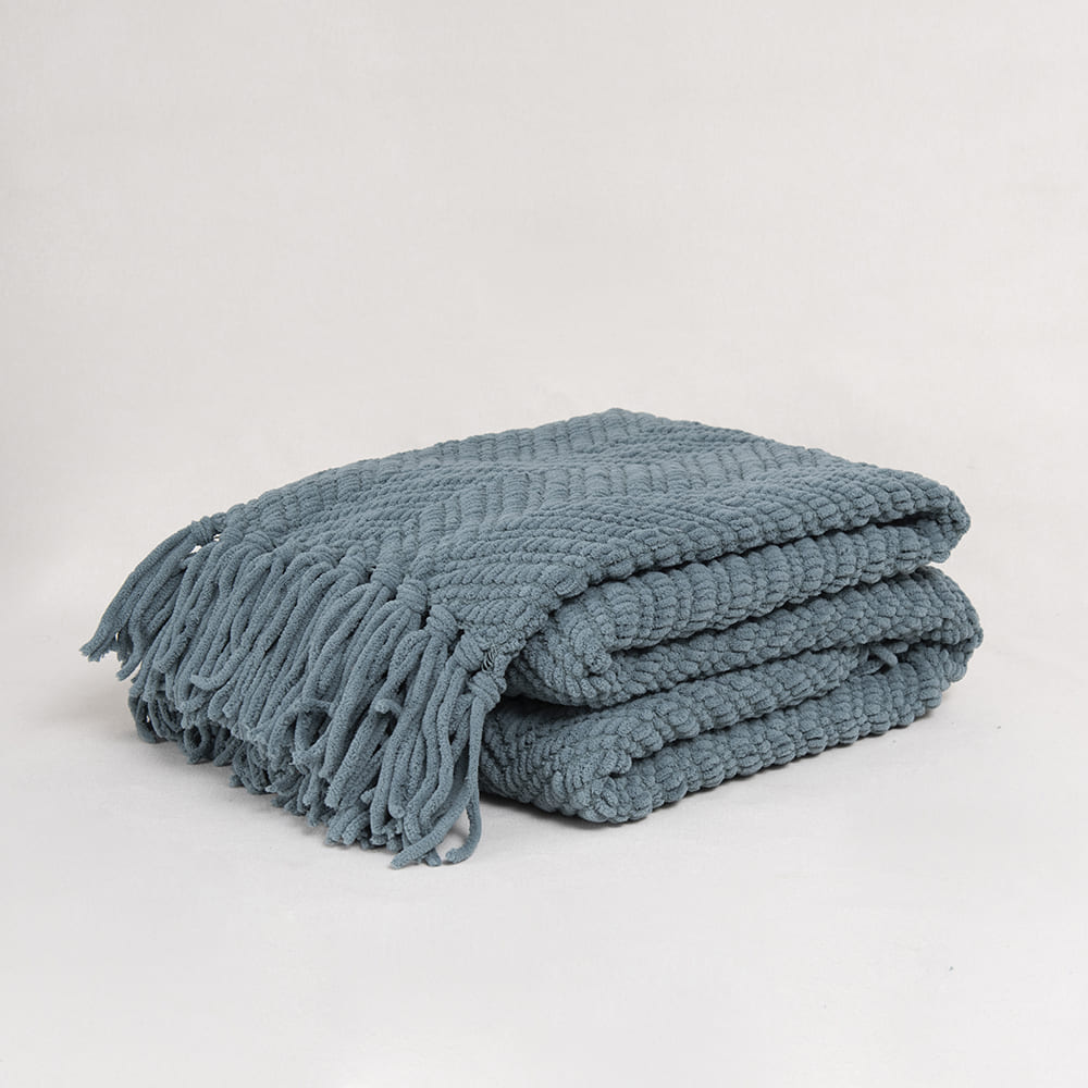 Manta Chunky Zigzag Petróleo