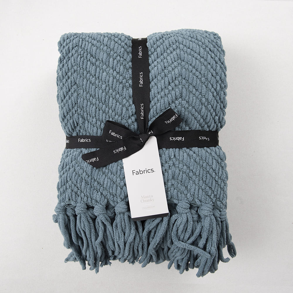 Manta Chunky Zigzag Petróleo