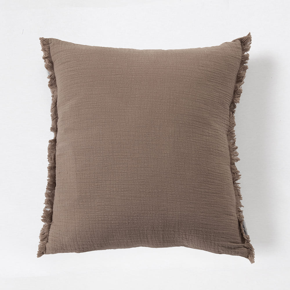 Cojín Muslin Flecos 45x45cm Café
