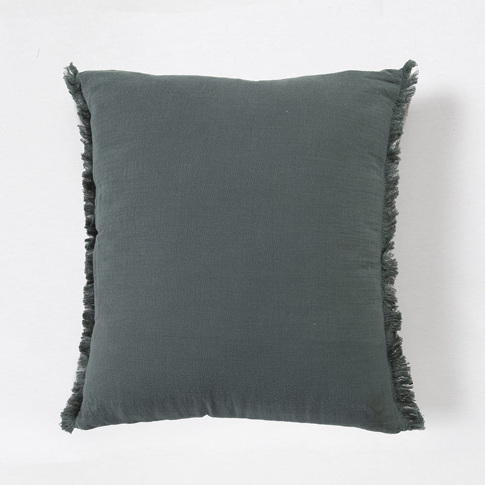 Cojín Muslin Flecos 45x45cm Petróleo