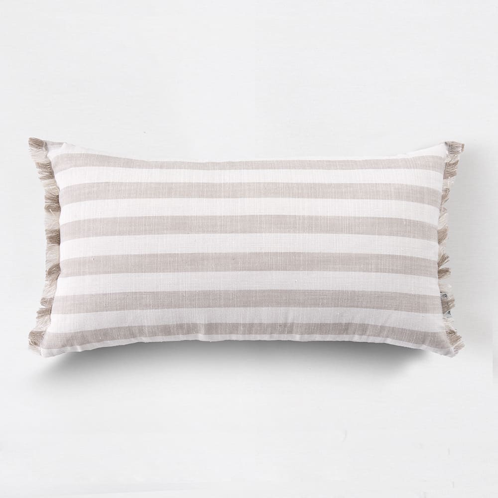 Cojín Líneas Flecos Beige