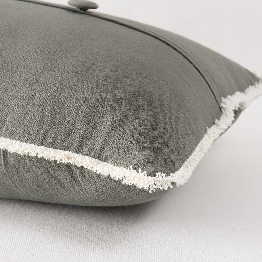 Cojín Botón 30x60cm Verde