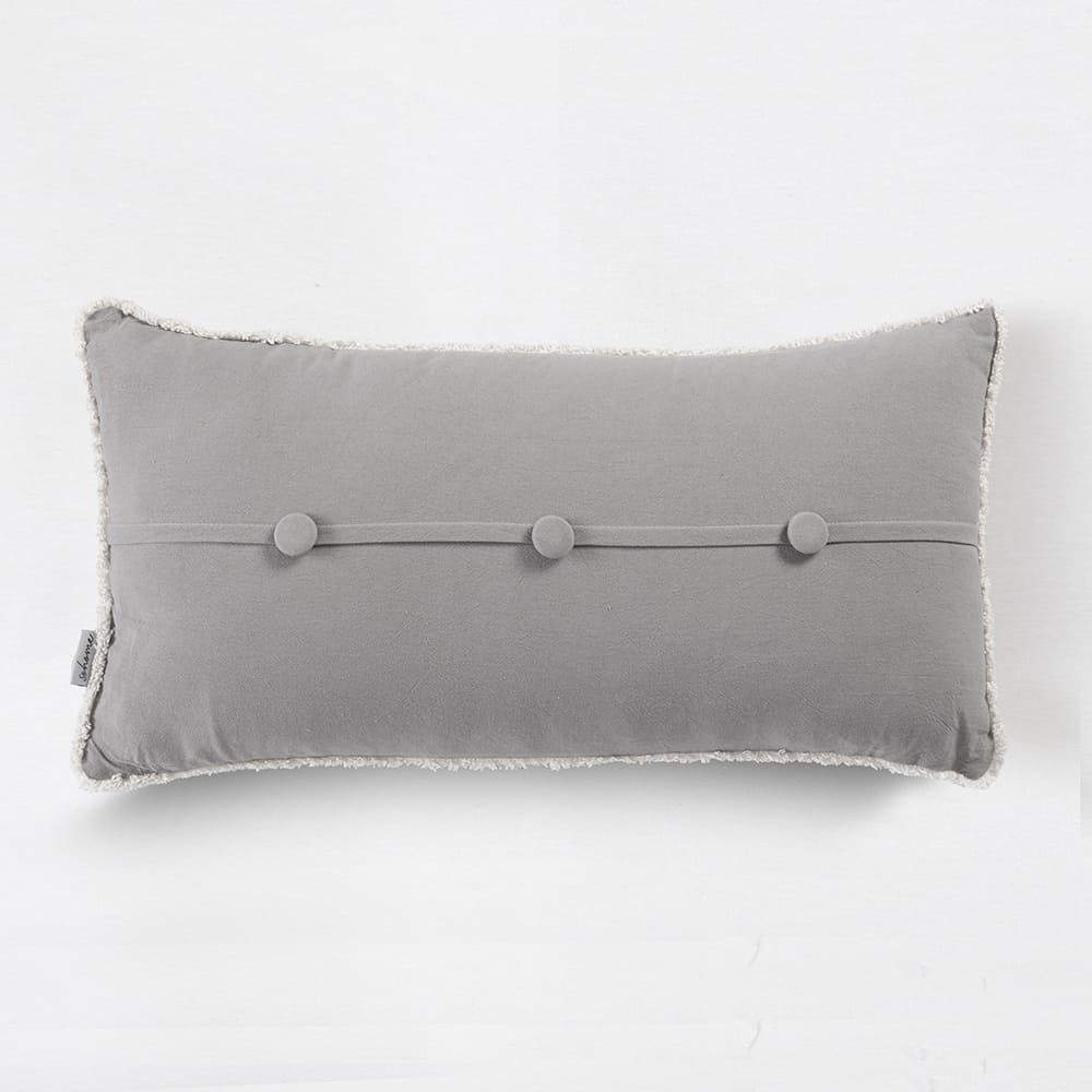 Cojín Botón 30x60cm Gris