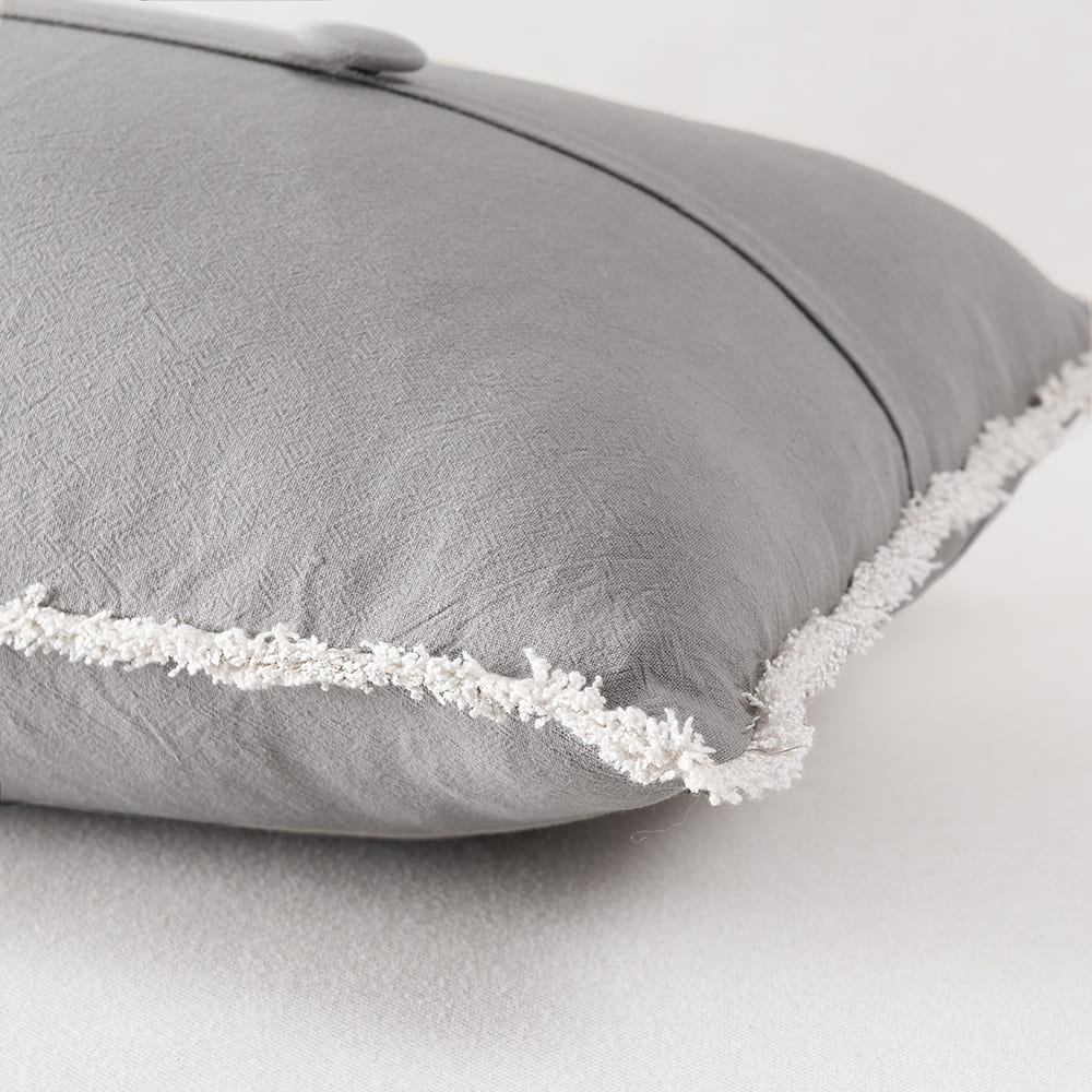 Cojín Botón 30x60cm Gris