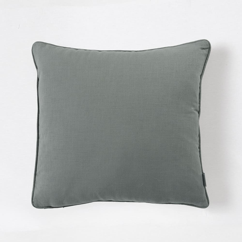 Cojín Bordado Hojas 45x45cm Verde