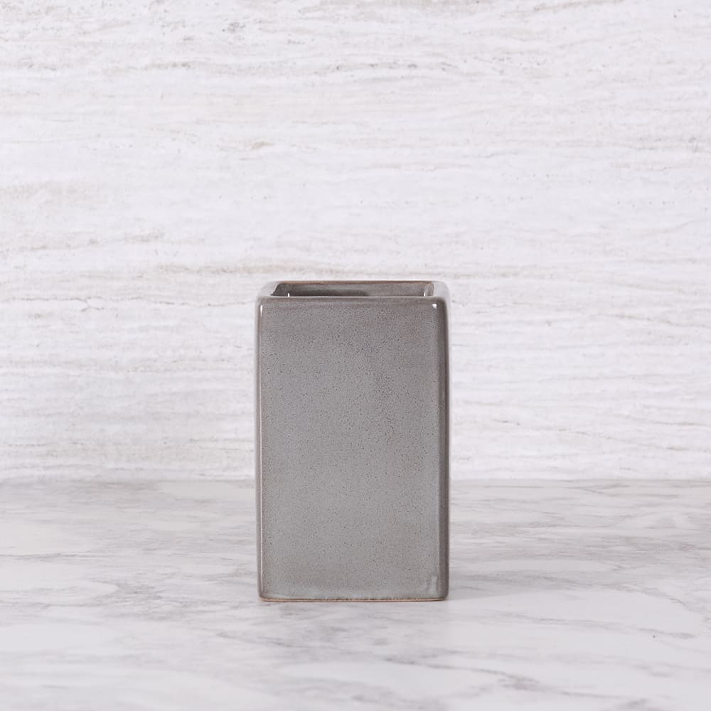 BITZ Vaso In Gres Effetto Opaco | Altezza 12,5 Cm | Stile Wabi-Sabi | Pezzo Unico Fatto A Mano