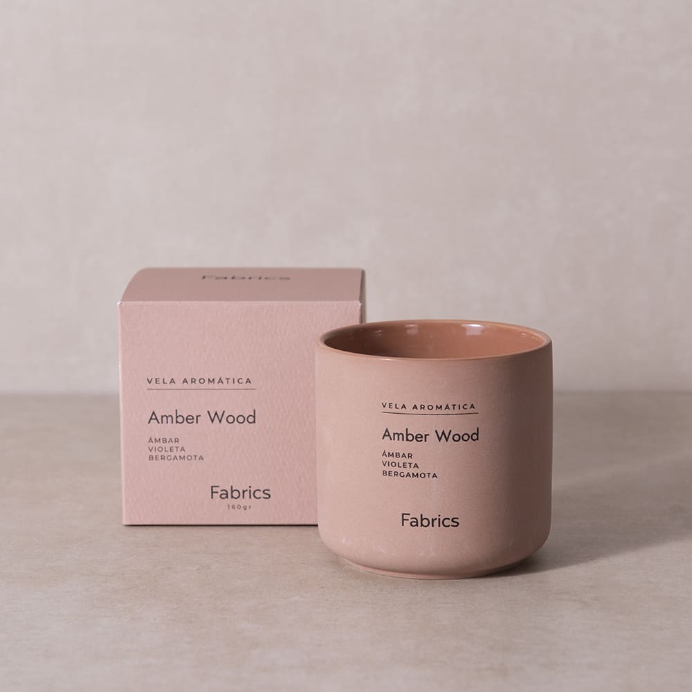 Vela Cerámica S Amber Wood