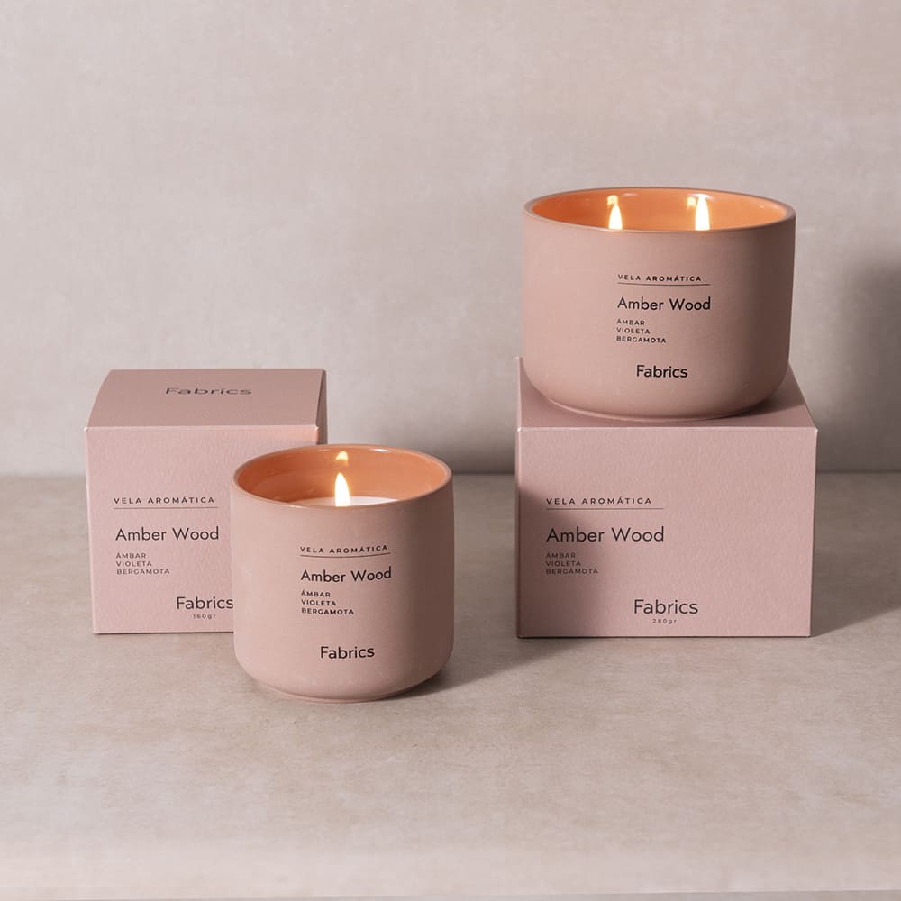 Vela Cerámica S Amber Wood