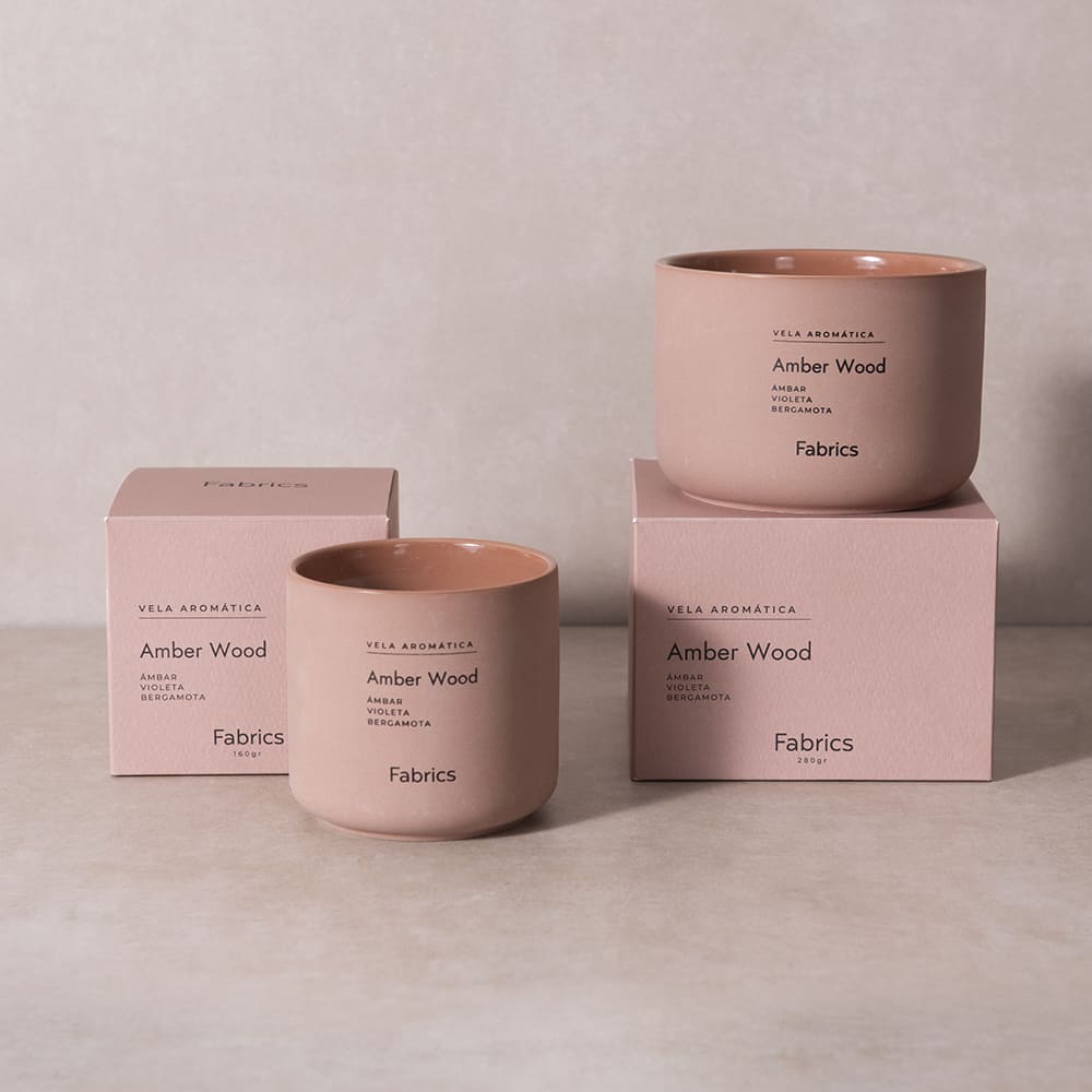 Vela Cerámica S Amber Wood