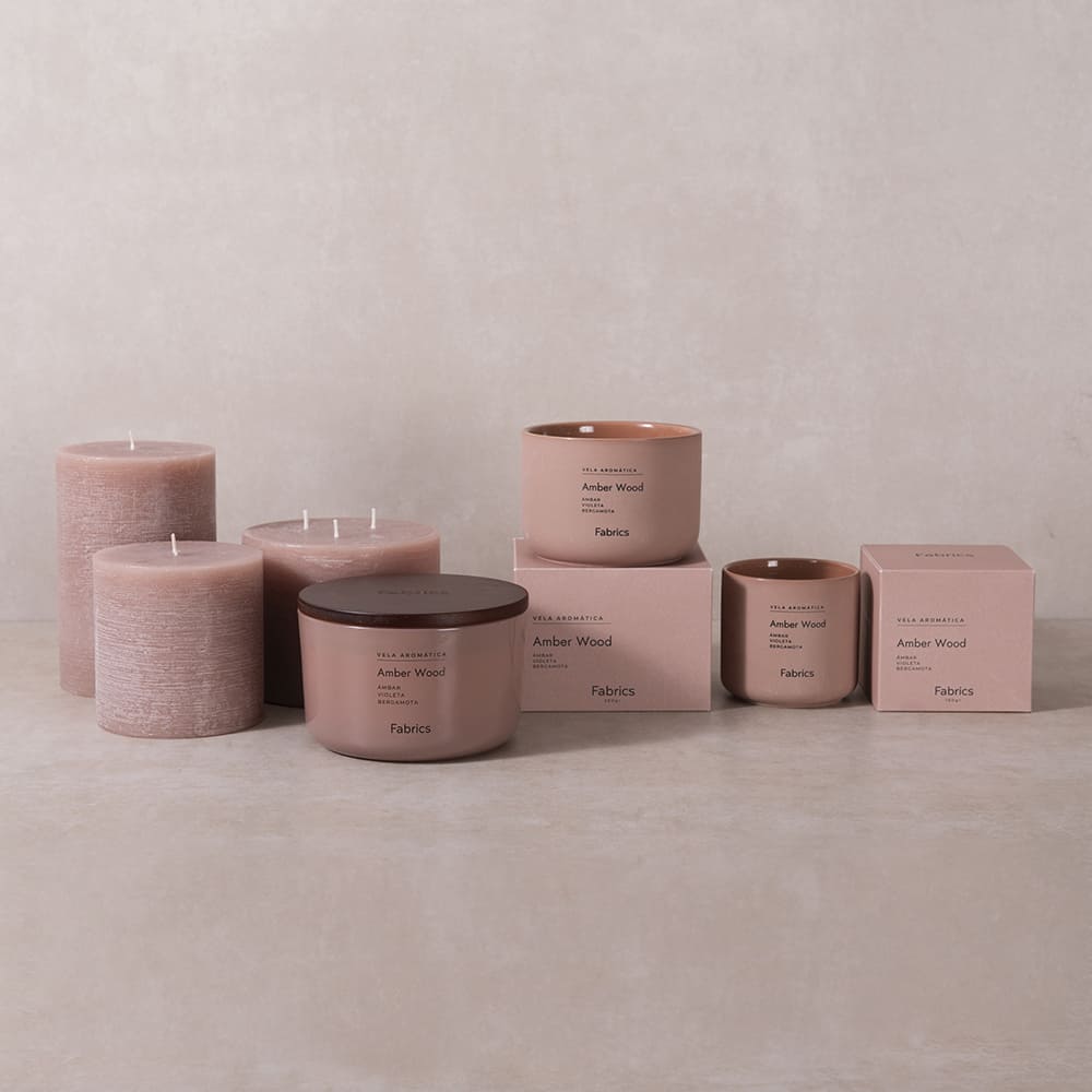 Vela Cerámica S Amber Wood