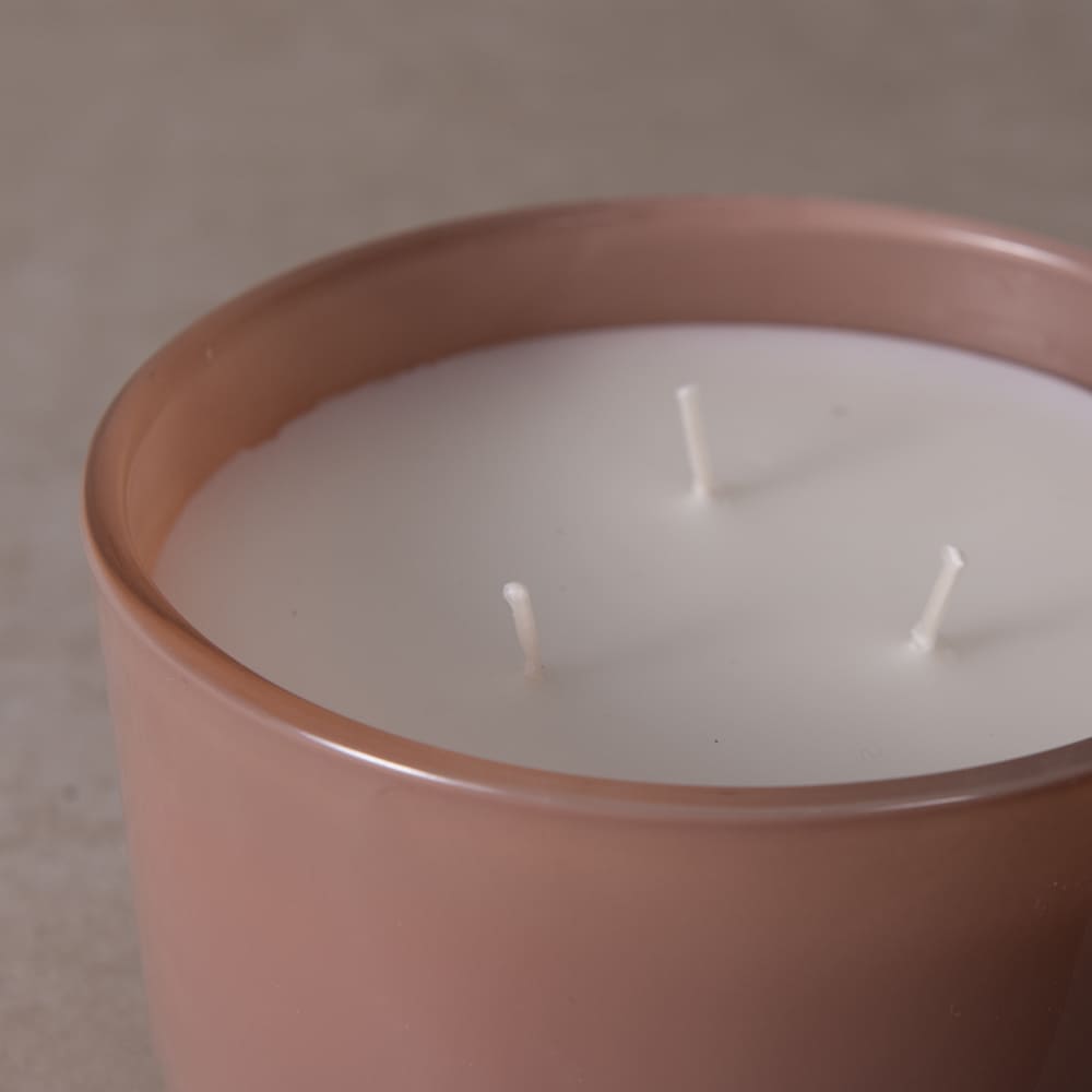 Vela Vidrio Amber Wood