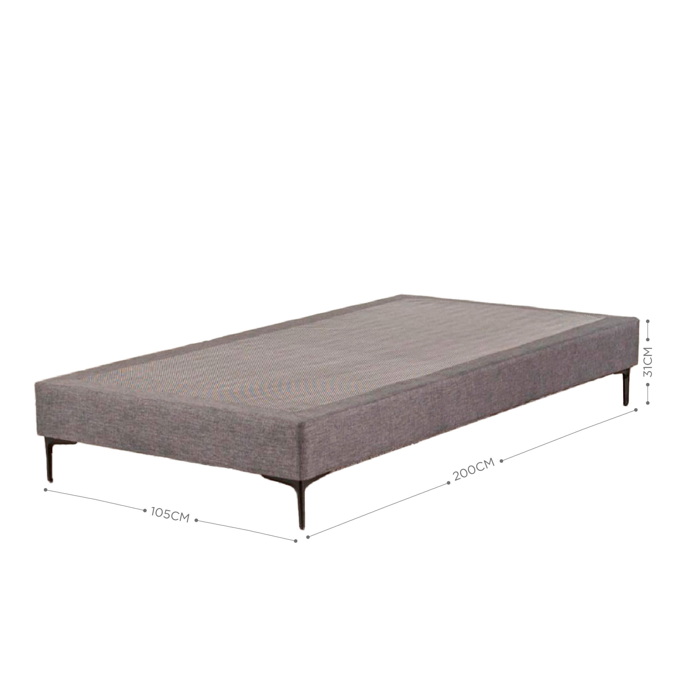 Base Europea 1.5 Plazas 105x200cm Gris