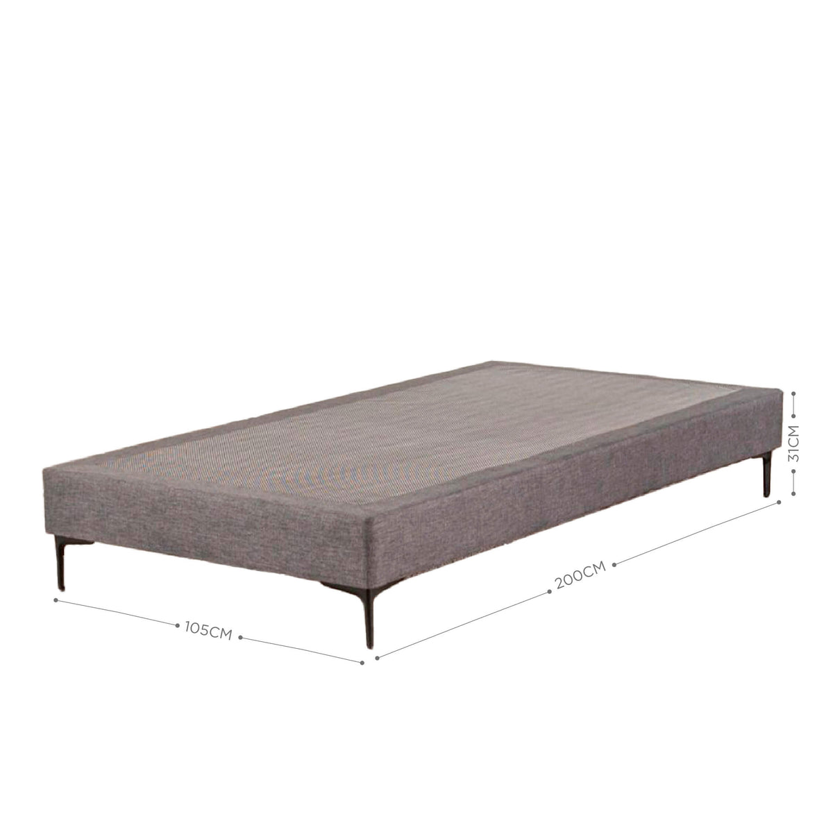 Base Europea 1.5 Plazas 105x200cm Gris