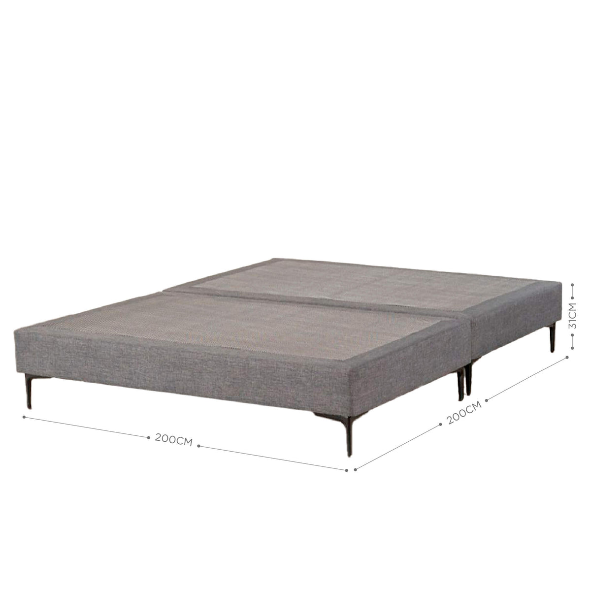 Base Europea Super King 200x200cm Gris