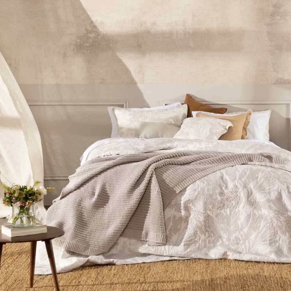 Cubrecama Quilt Jacquard Amelie King Beige