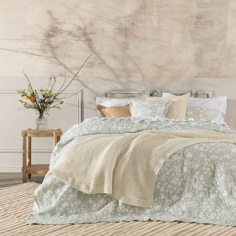 Cubrecama Quilt Jacquard Juliette 1.5 Plazas Turquesa