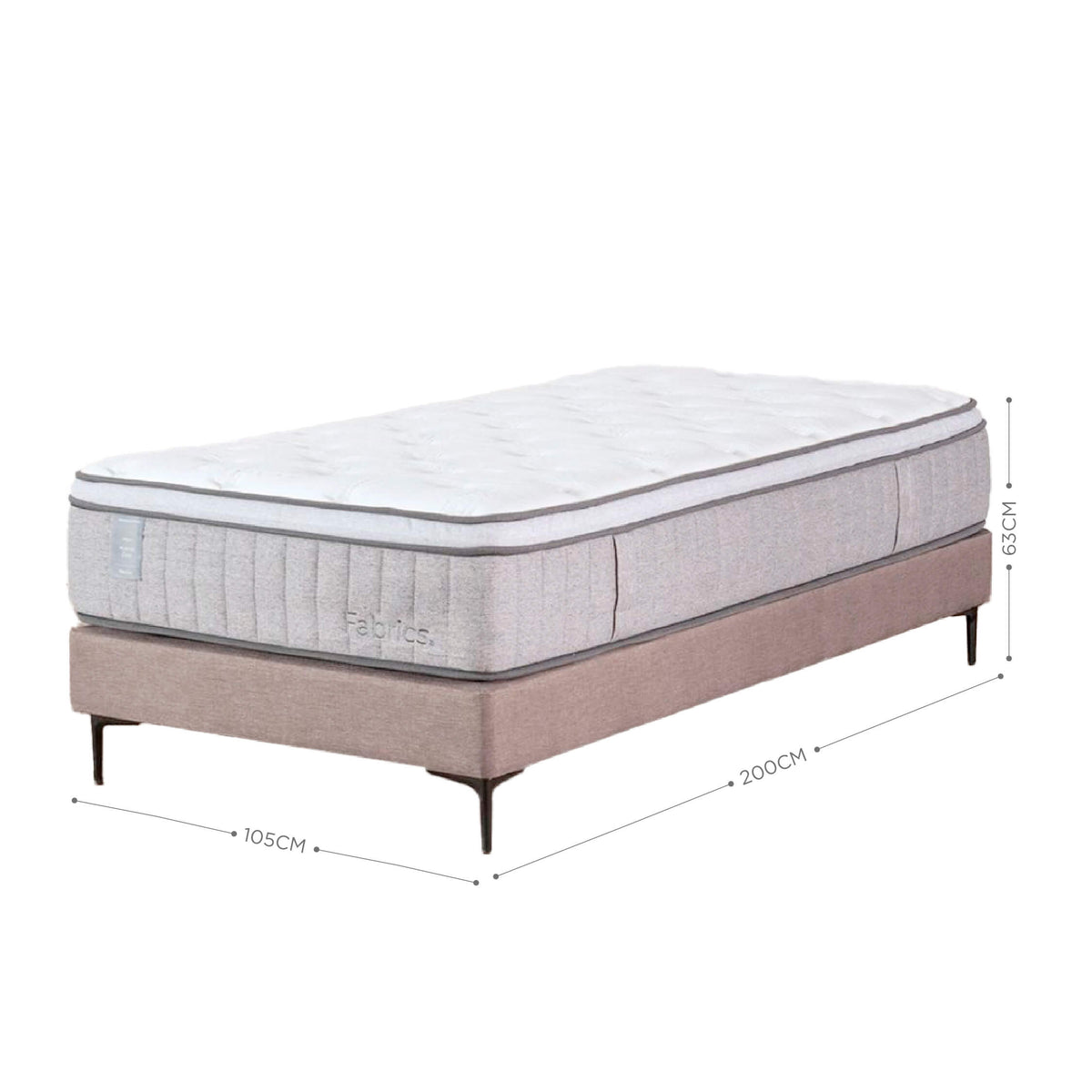 Cama Hybrid Cool 1.5 Plazas 105x200cm Taupe