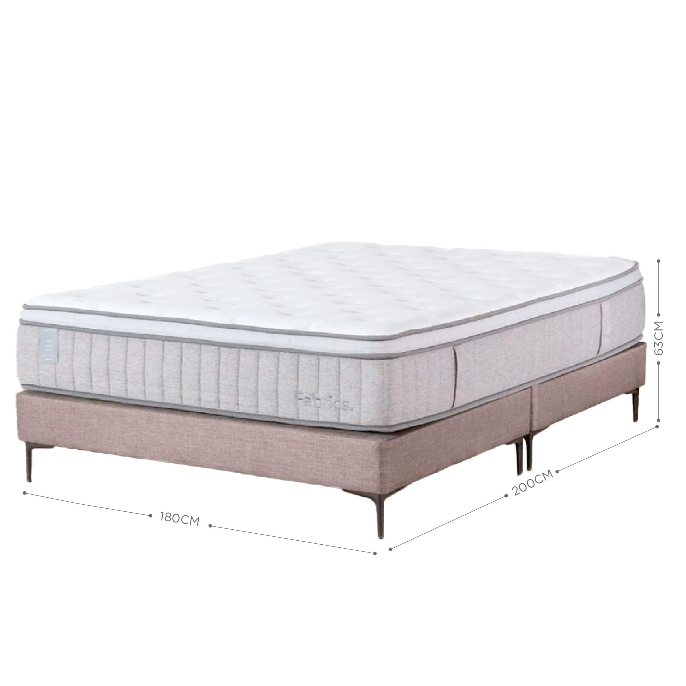 Cama Hybrid Cool King 180x200cm Taupe