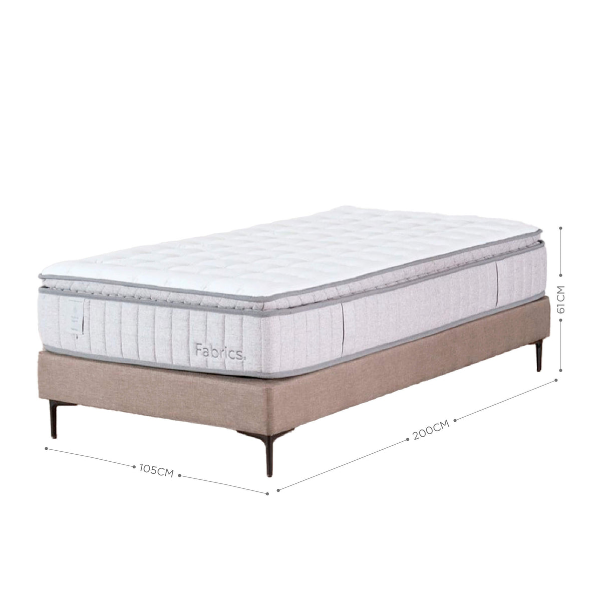 Cama Hybrid Warm 1.5 Plazas 105x200cm Taupe
