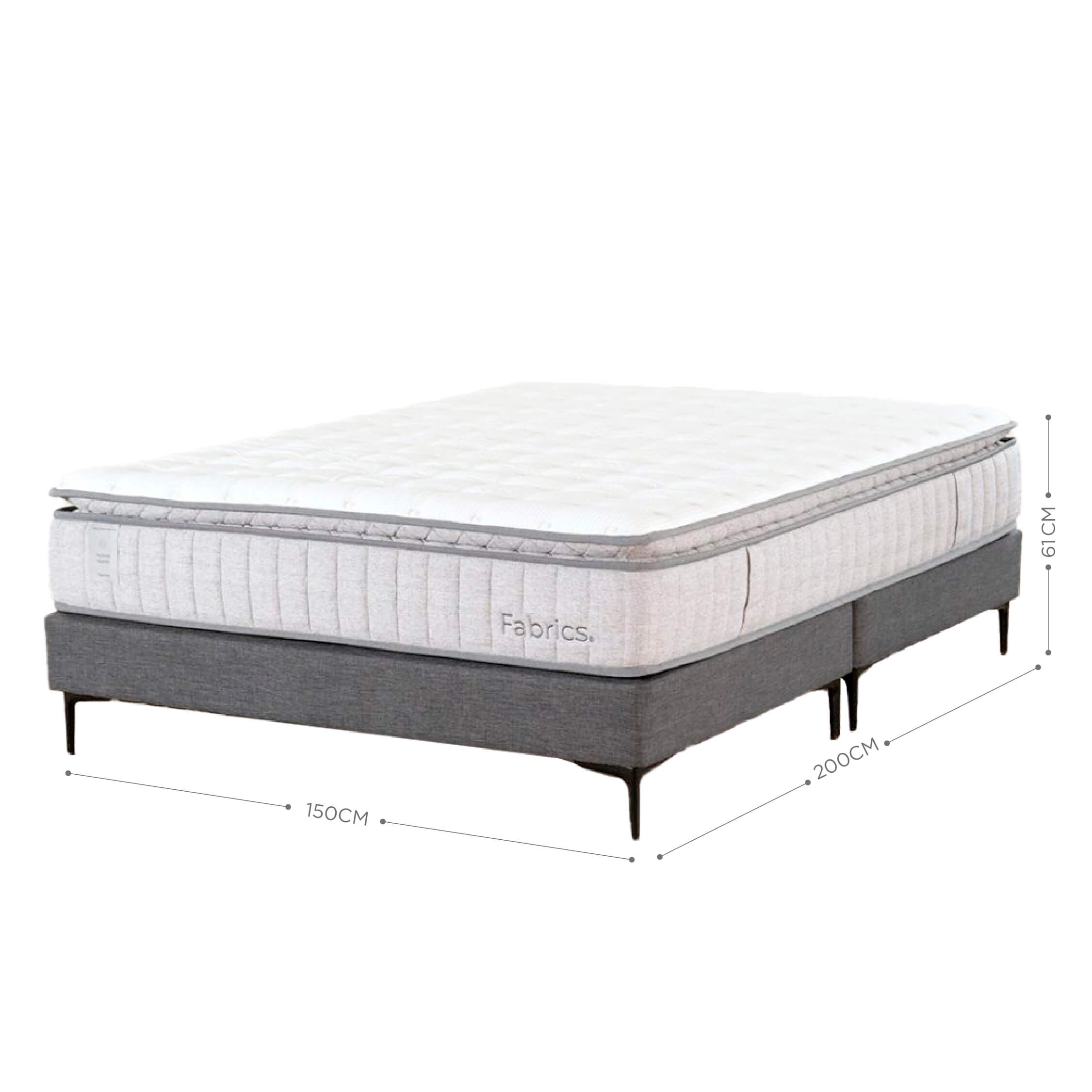 Cama Hybrid Warm 2 Plazas 150x200cm Gris