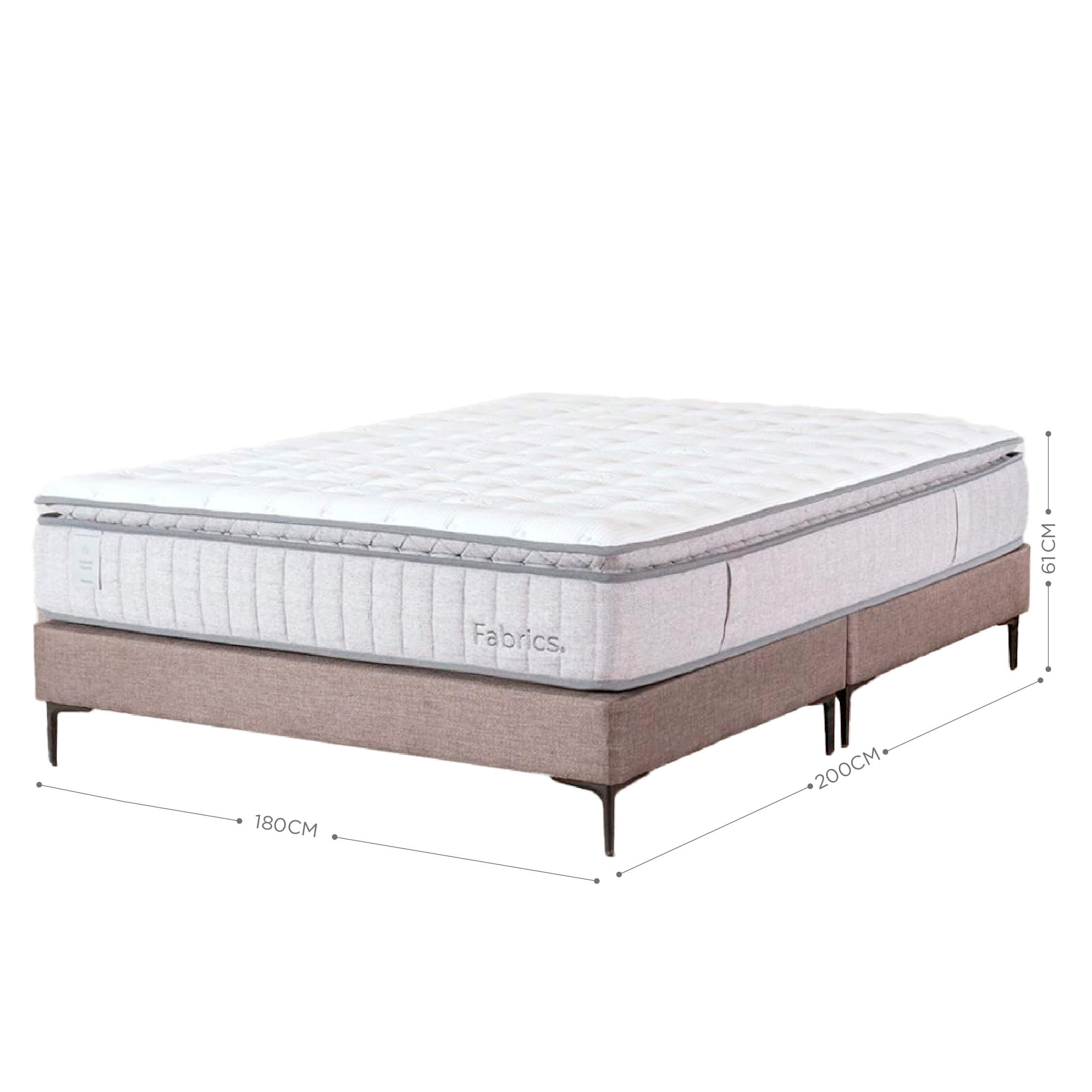 Cama Hybrid Warm King 180x200cm Taupe