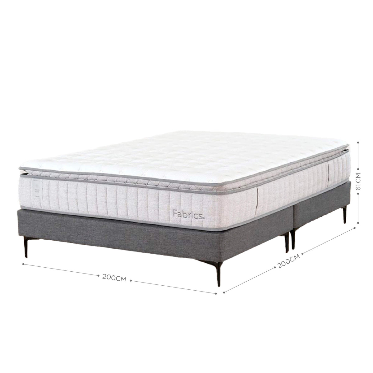 Cama Hybrid Warm Super King 200x200cm Gris
