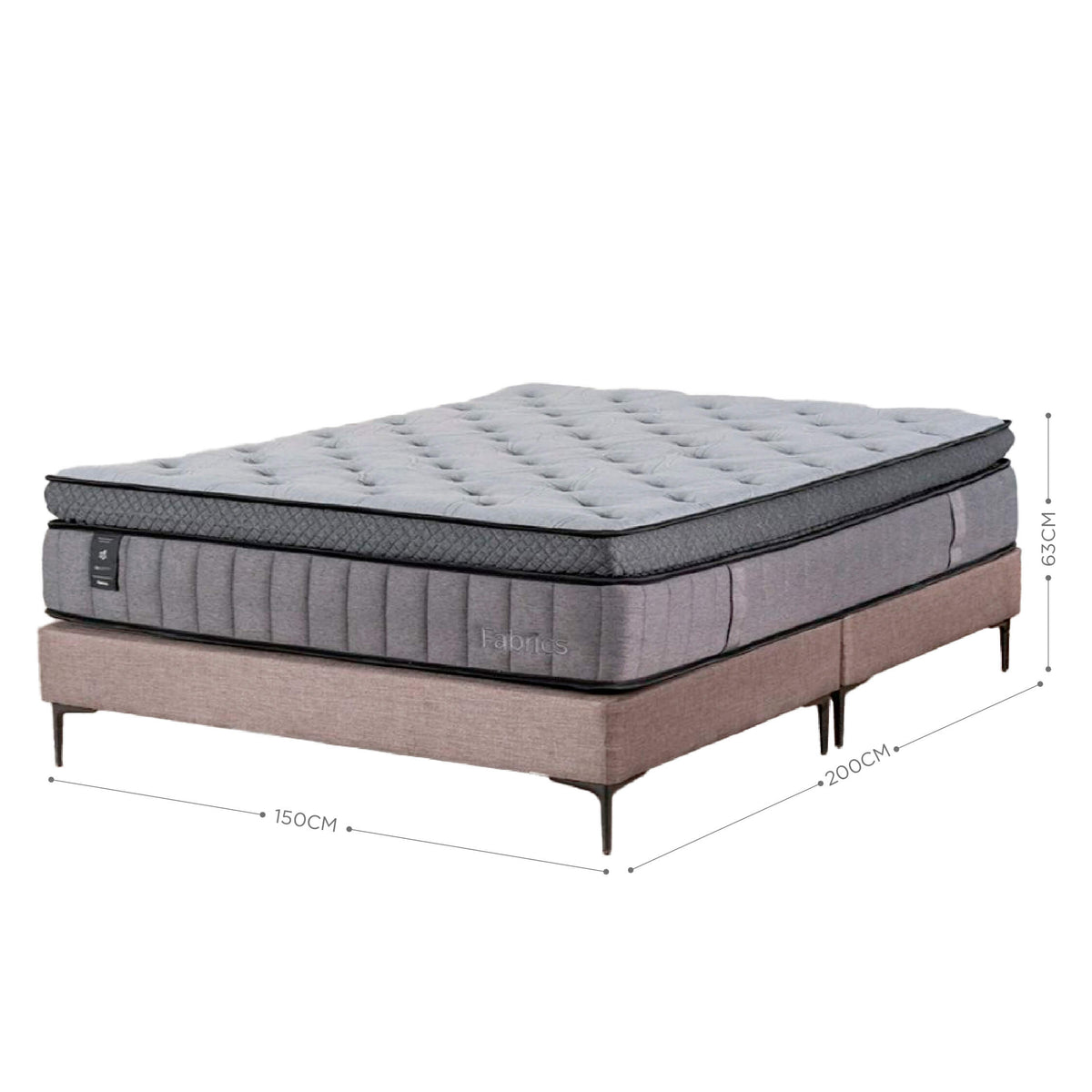 Cama Identity 2 Plazas 150x200cm Taupe