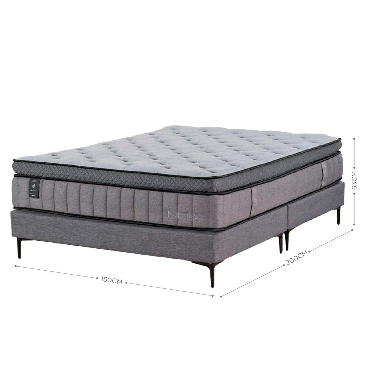 Cama Identity 2 Plazas 150x200cm Gris