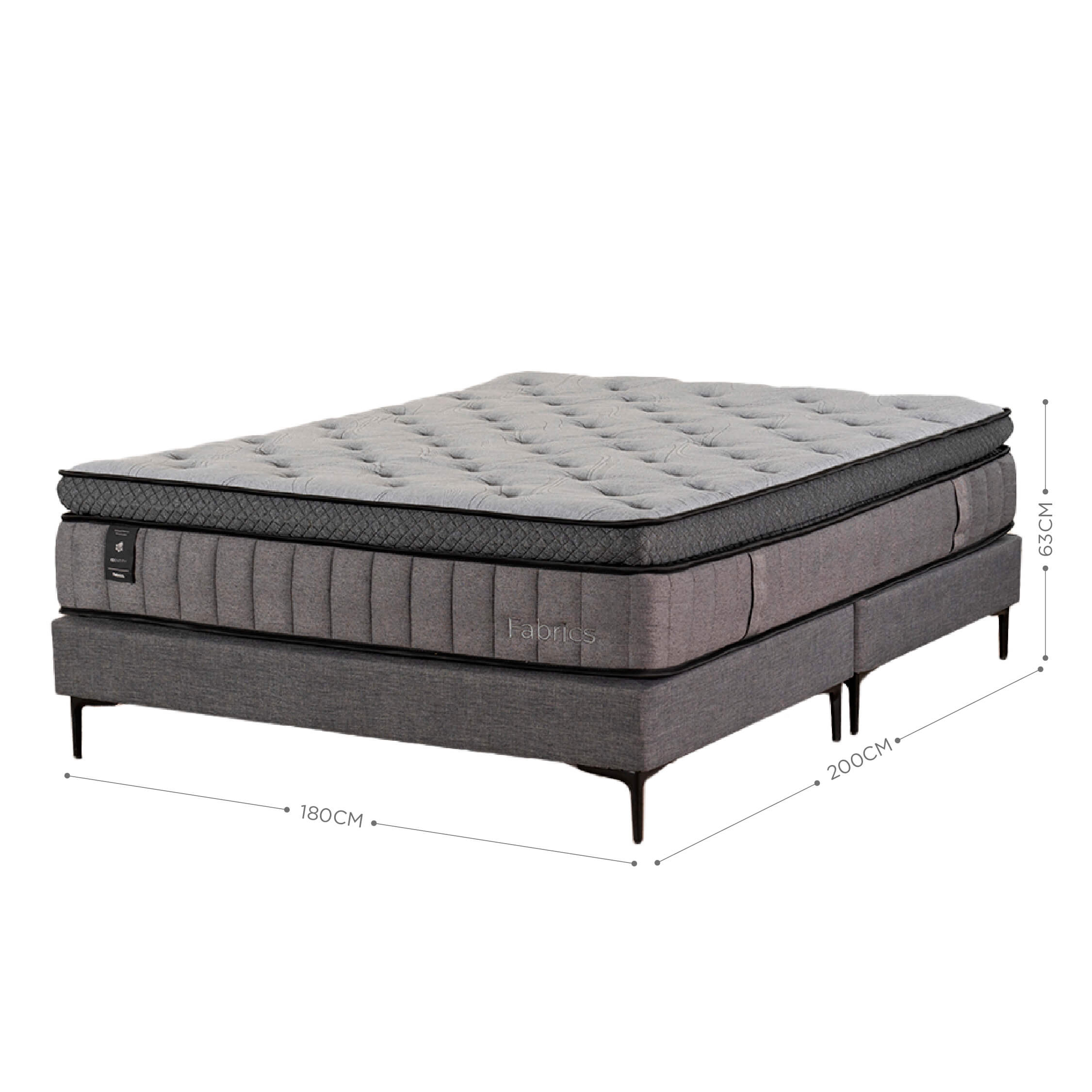 Cama Identity King 180x200cm Gris