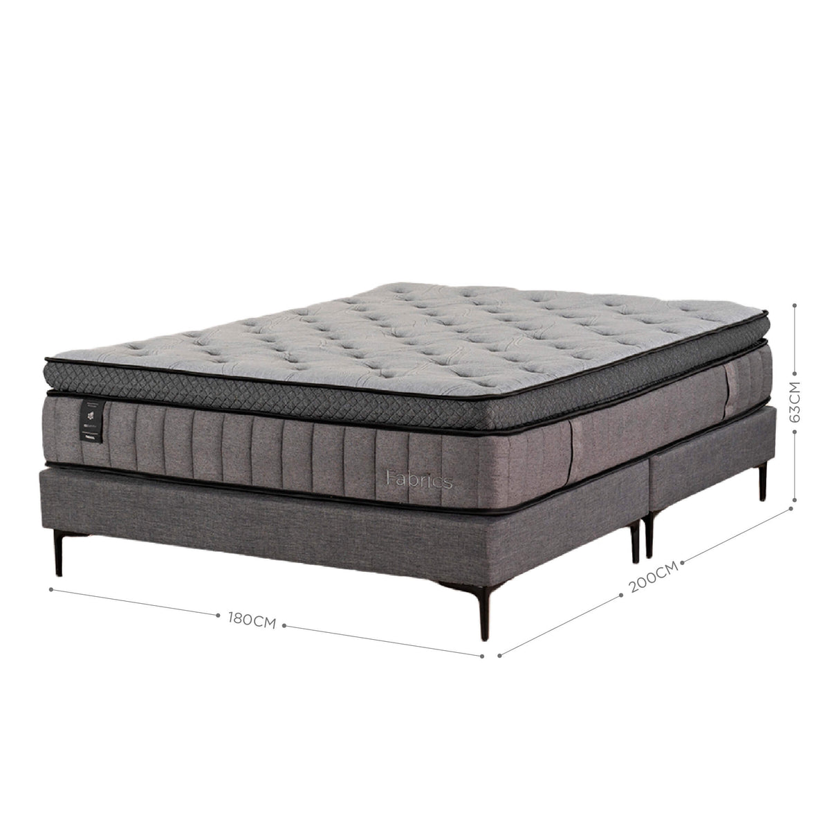 Cama Identity King 180x200cm Gris