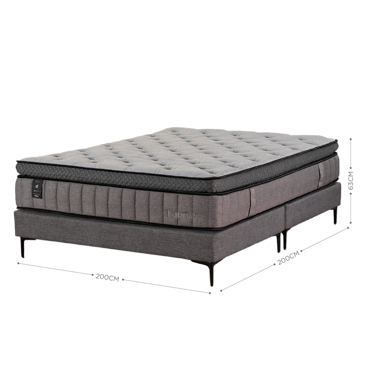 Cama Identity Super King 200x200cm Gris
