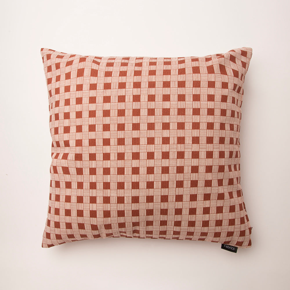 Cojín Outdoor Cuadritos 45x45cm Arcilla