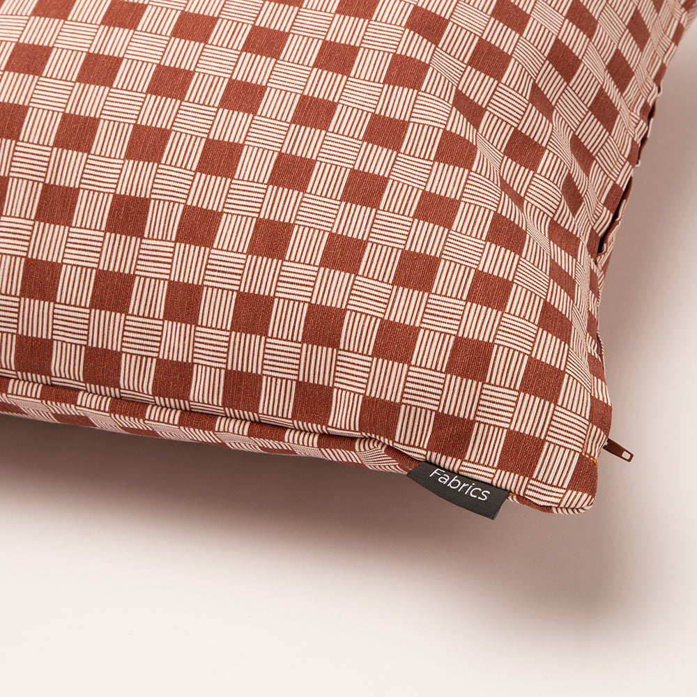 Cojín Outdoor Cuadritos 45x45cm Arcilla