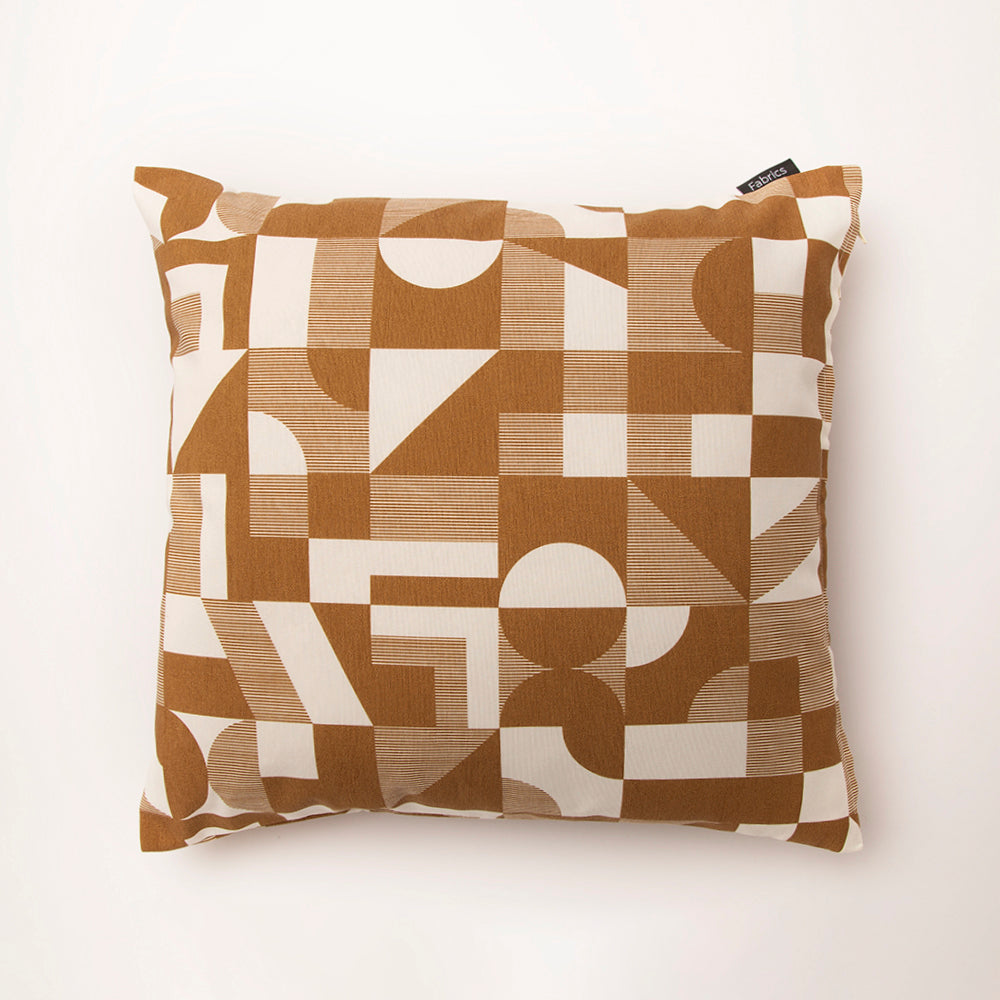 Cojín Outdoor Geométrico 45x45cm Ocre