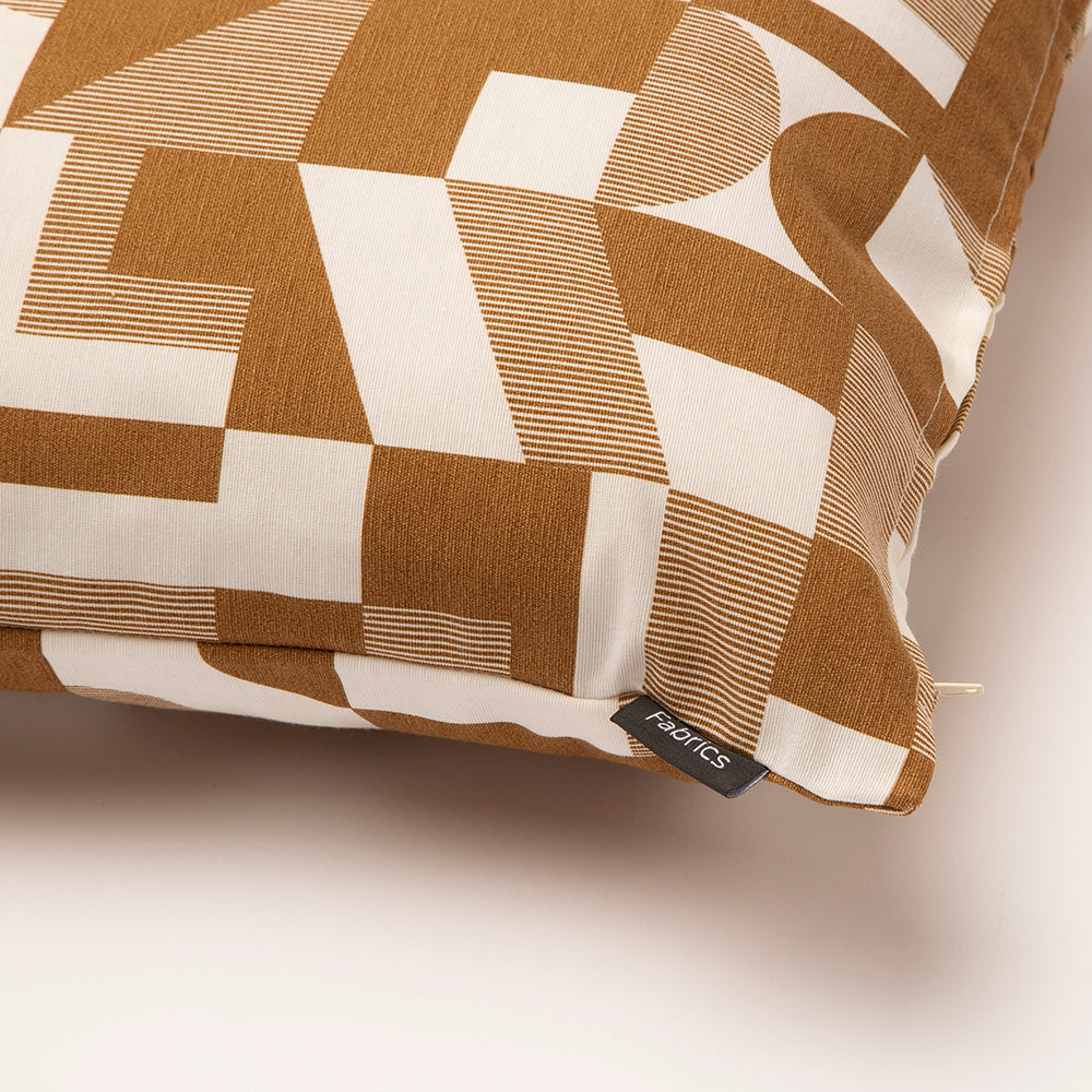 Cojín Outdoor Geométrico 45x45cm Ocre