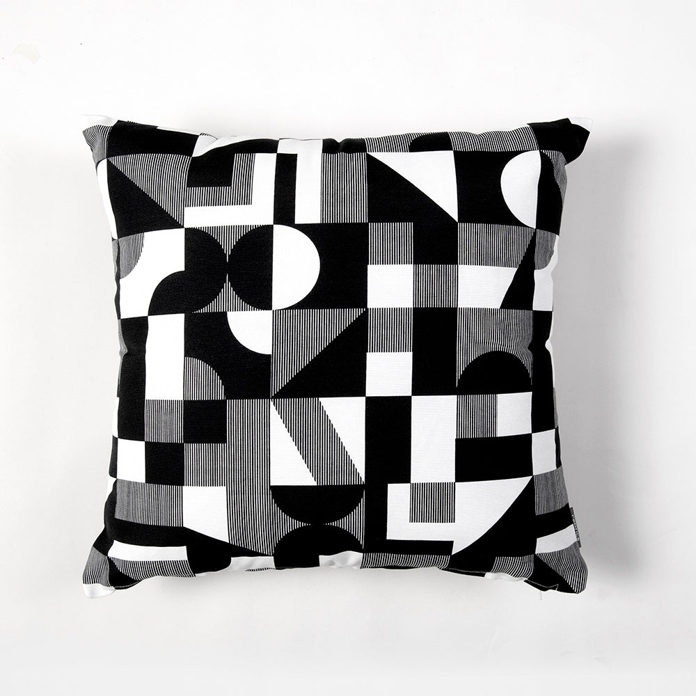 Cojín Outdoor Geométrico 45x45cm Negro