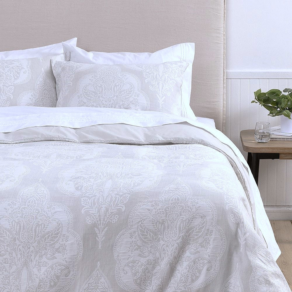 Funda Plumón Jacquard 2 Plazas Perla