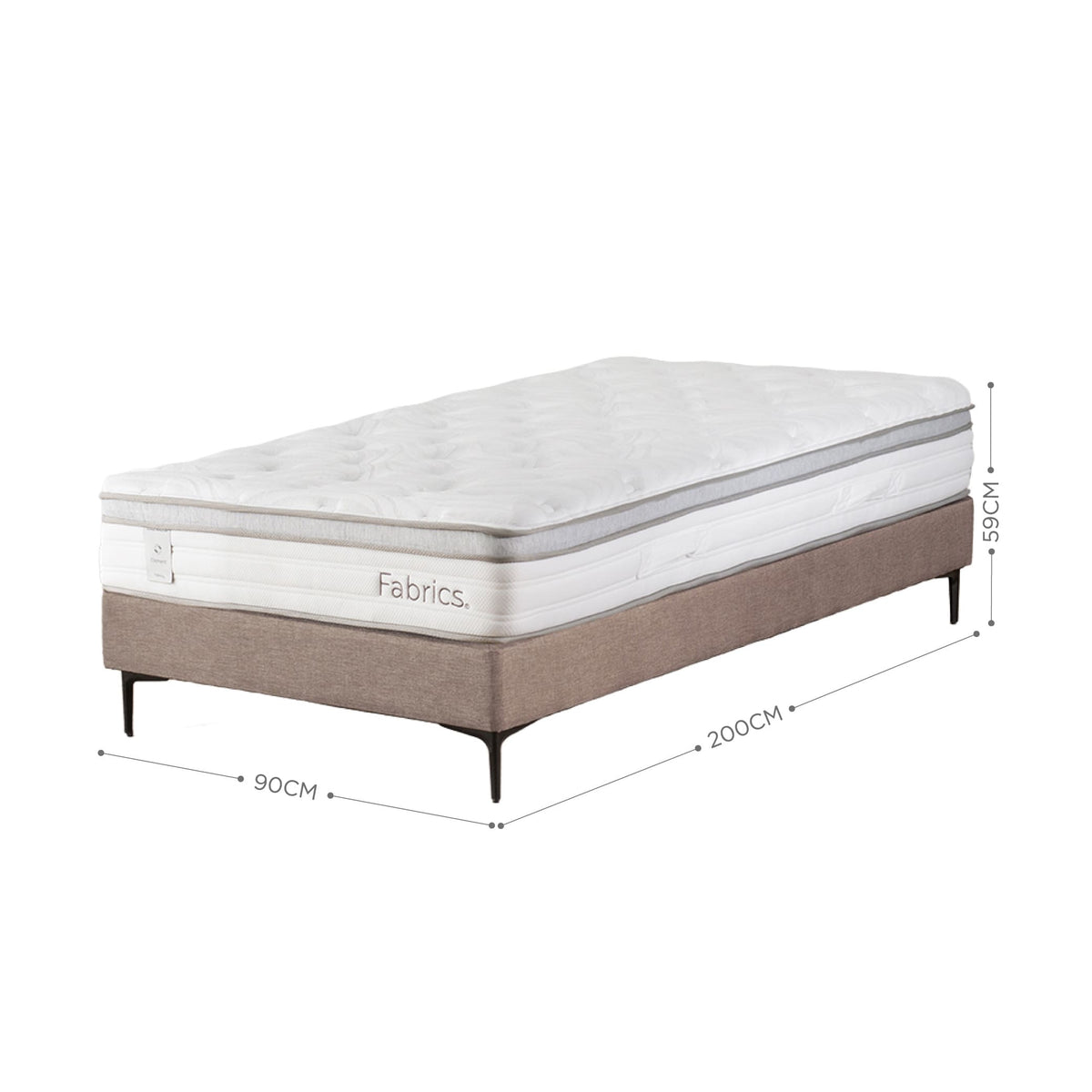 Cama Element 1 Plaza 90x200cm Taupe