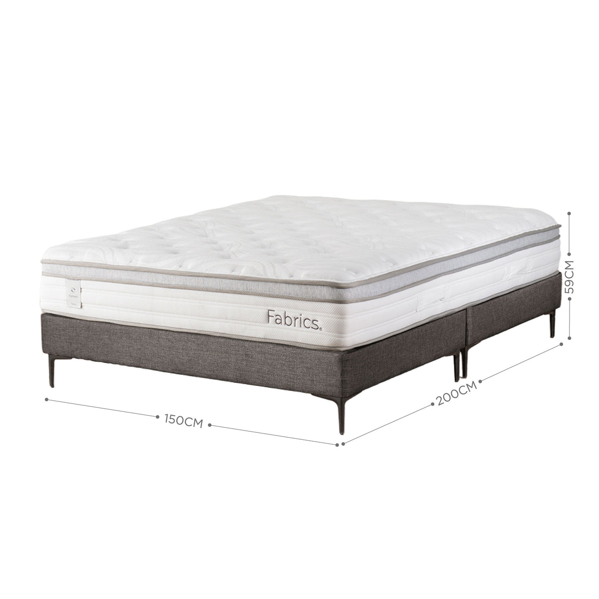 Cama Element 2 Plazas 150x200cm Gris