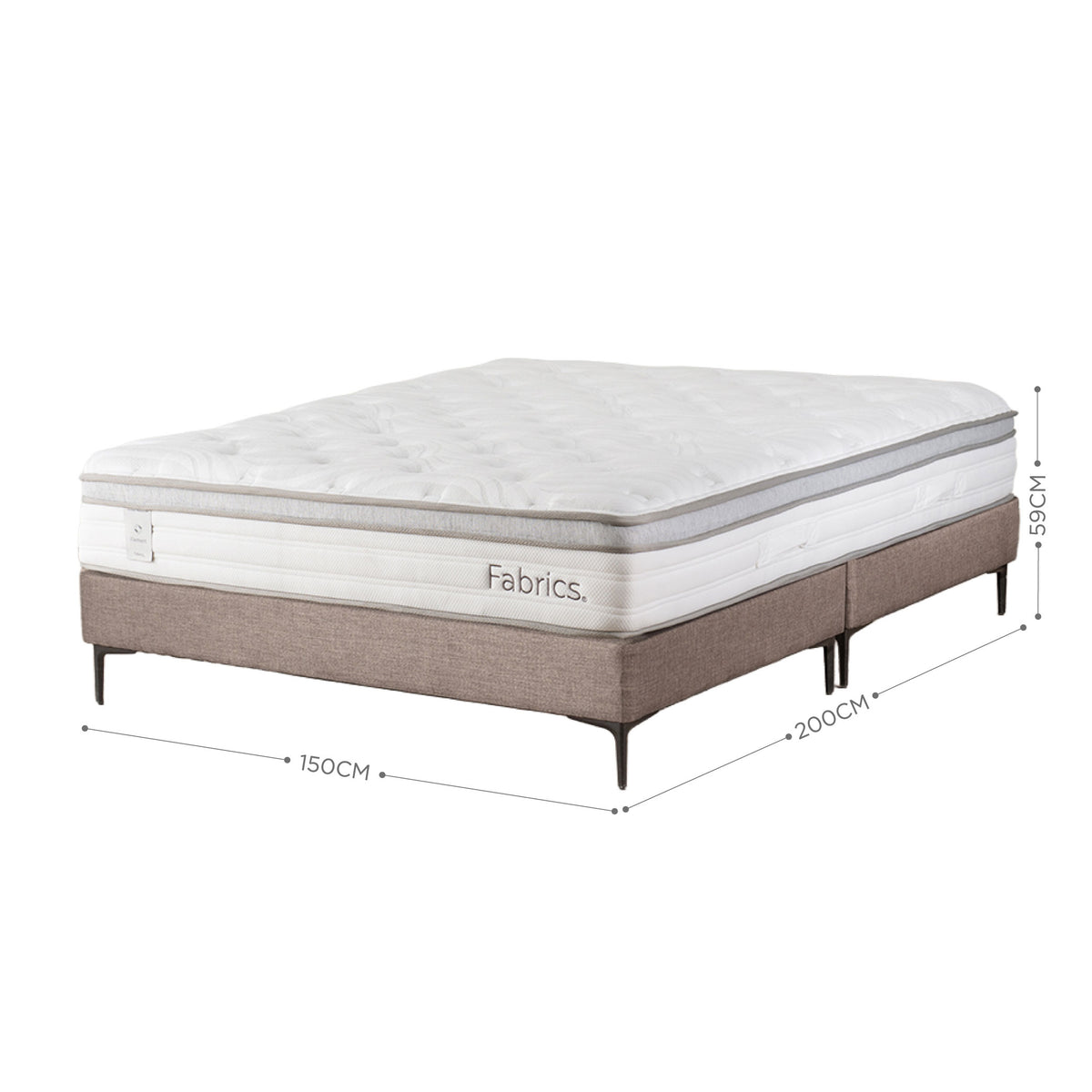 Cama Element 2 Plazas 150x200cm Taupe