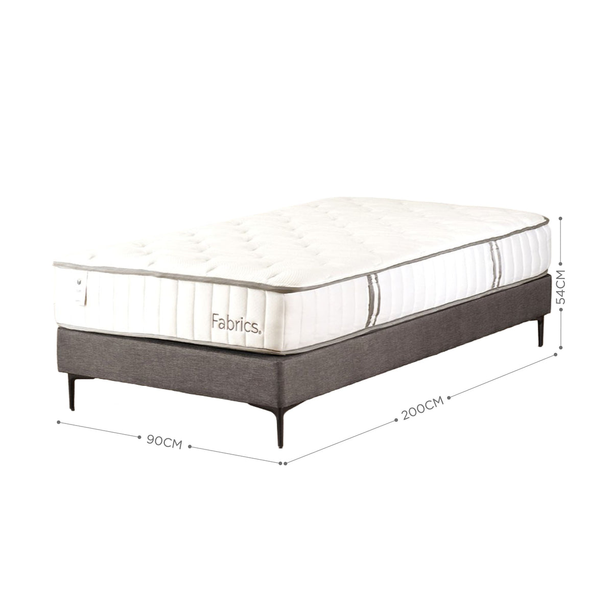 Cama Icon 1 Plaza 90x200cm Gris